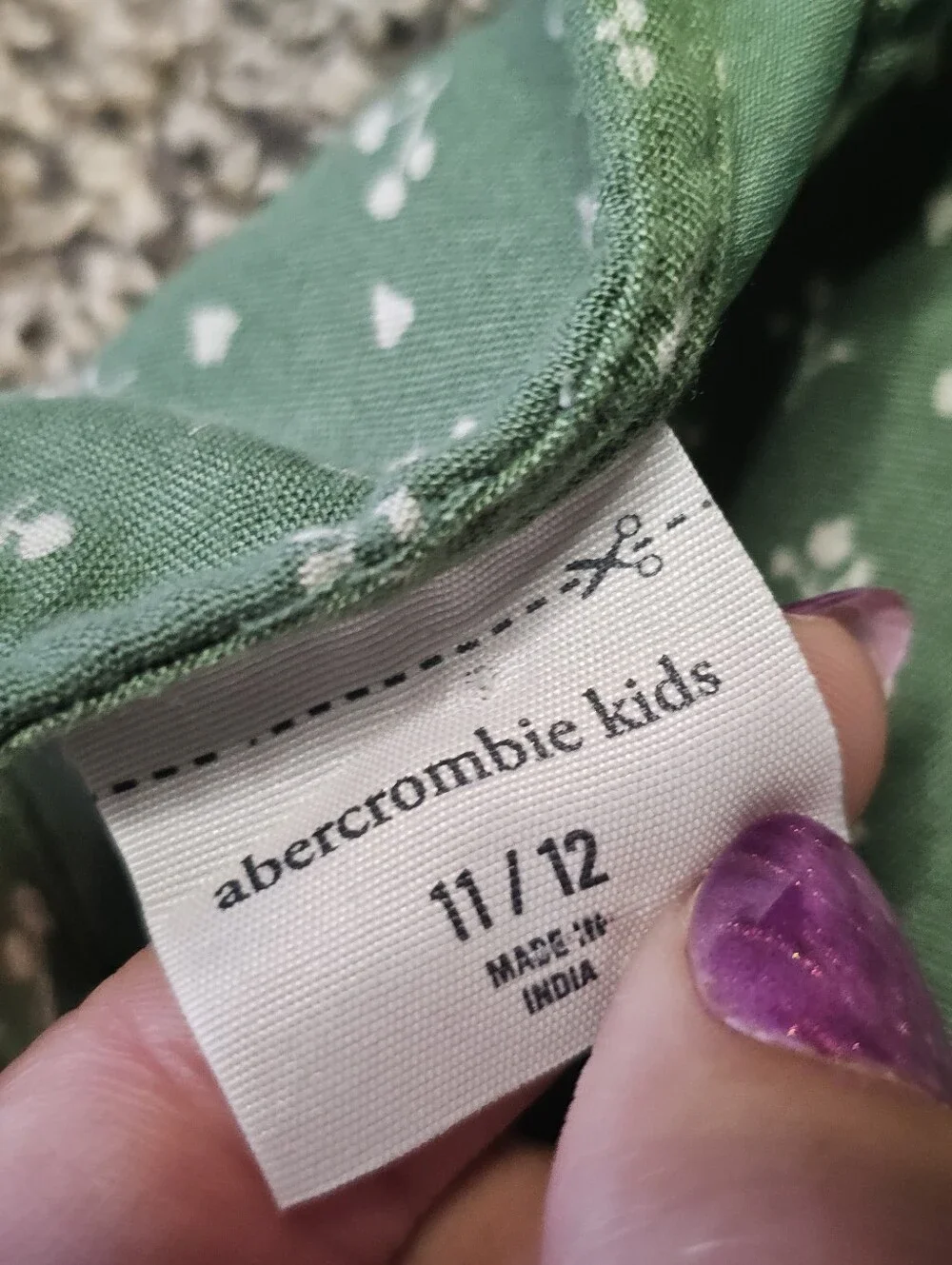 Abercrombie Kids Green Floral Faux Wrap Dress Girls Size 11/12 Long Sleeve